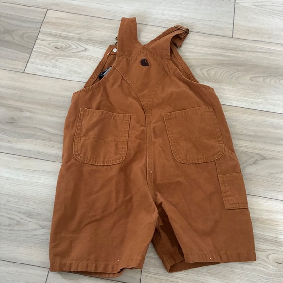 Carhartt Kids‎ Brown Canvas Shortalls Overalls Size 3T - Picture 4 of 5